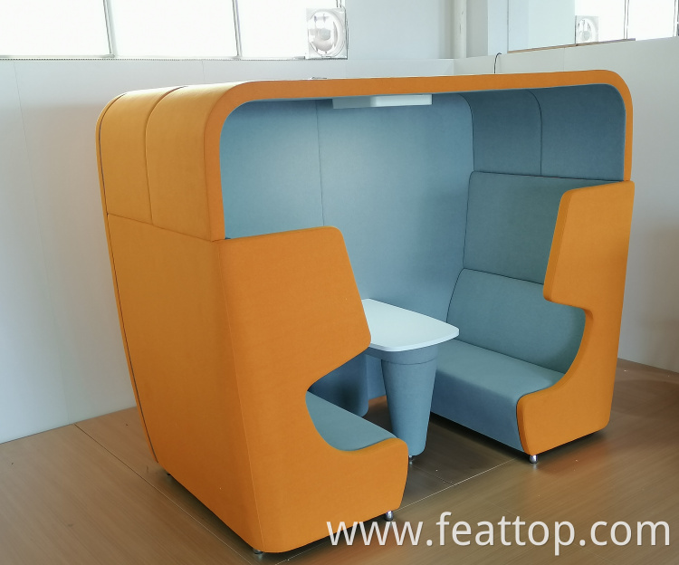 Modern type office meeting booth with sofa for private meeting